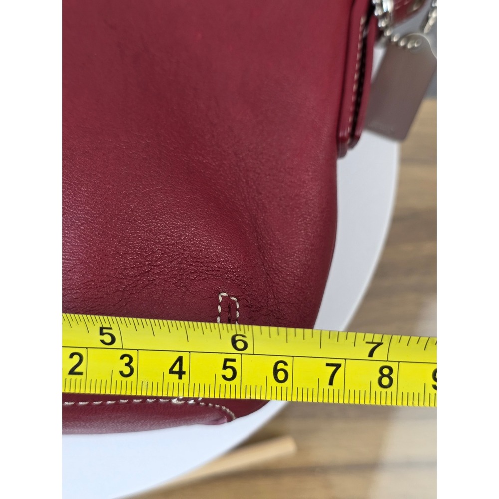 Coach Legacy Demi Mini Hobo Bag Y2K red leather contrast stitching silver-tone - Picture 12 of 15